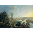 thumbnail image 2 of Peter Birmann 14x11 Black Ornate Wood Framed Double Matted Museum Art Print Titled: Landscape of the Rhine Near the Isteinerklotz, 2 of 5