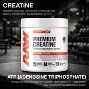 RAW Nutrition Essential 100% Pure Creatine Monohydrate Powder, Unflavored, 50 Servings