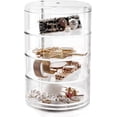thumbnail image 2 of Jewelry Organizer, Jewelry Box, Transparent Plastic 360 Degree Rotation Jewelry Rack with 3 Layers Drawer for Easy Access to All Your Jewelry and Small Beauty Accessories, 2 of 7