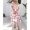 thumbnail image 4 of Vestido casual BTFBM para mujer con cuello cuadrado y manga abullonada, 4 of 9