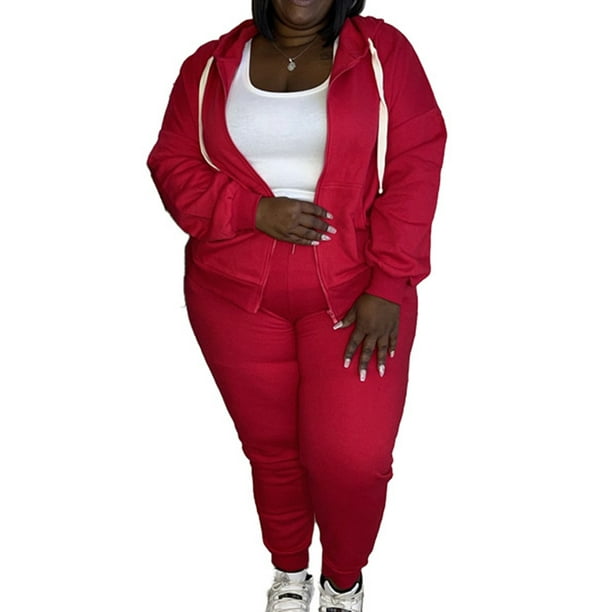 LUXUR Ladies Two Piece Outfit Long Sleeve Sweatsuits Drawstring