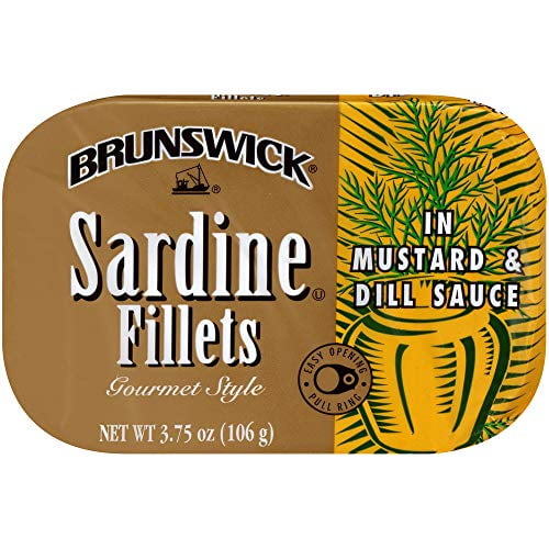 Brunswick Wild Caught Sardine Fillets In Mustard & Dill Sauce, 3.75 Oz