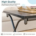 thumbnail image 6 of VECELO Rectangle Coffee Table with Storage Shelf, Modern X-Design Side Metal Frame for Living Room Office, Black, 6 of 10