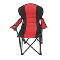 thumbnail image 2 of Silla de Picnic, Silla de Camping Plegable, Asiento Cómodo, Portavasos, Rojo y Negro, 2 of 8