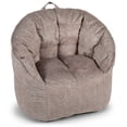 thumbnail image 2 of Big Joe Milano w/ Vibe Vibrating Massage Bean Bag Chair for Kids, Teens, Adults, Lunar Gray Hyde, Vegan Suede, Lightweight Seat for Reading Nook and Gaming, 2.5 foot Refillable, 2 of 8