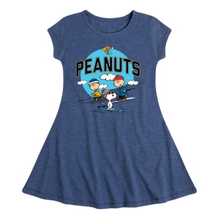 

Peanuts Group Skiing - Toddler And Youth Girls Fit And Flare Dress