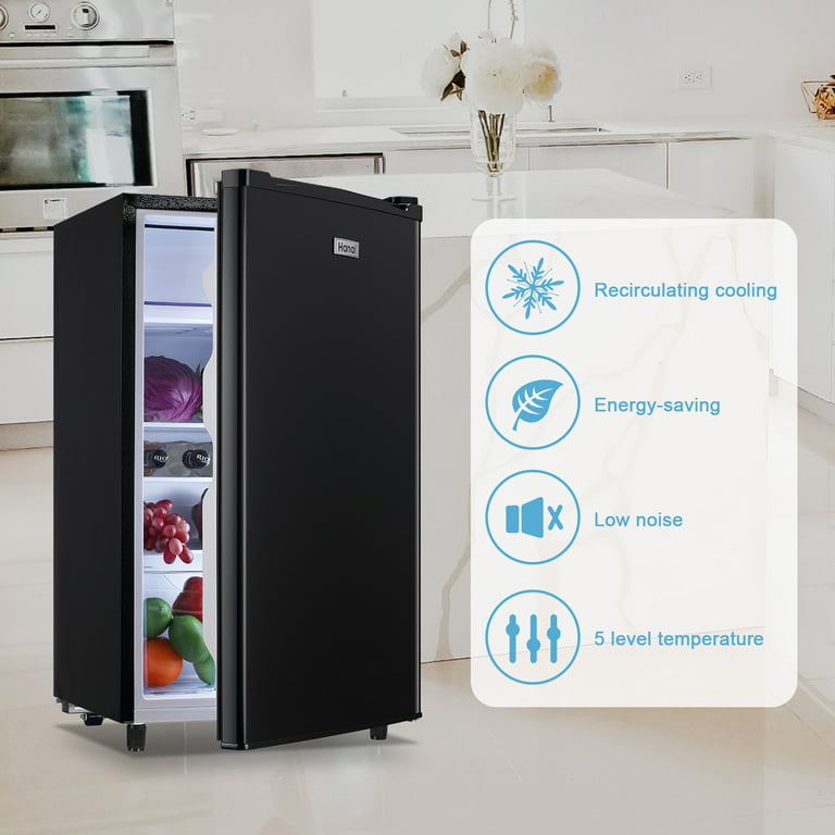 WANAI Mini Fridge with Freezer 3.2 Cu.Ft, Single Door Small Refrigerator,  Energy-efficient Low Noise, Mini fridge for Bedroom Dorm and Office, Silver