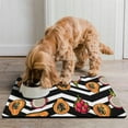 thumbnail image 2 of Exotic Papaya Pattern Dog Food Spill Mat - Cute Kawaii Cartoon Design - Multi-Layer Absorbent & Waterproof Pet Placemat for Floors 12"X19", 2 of 2