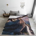thumbnail image 5 of Cauagu Sunset Cliff Dinosaur Pattern Flannel Bed Blankets,Fleece Blanket Comfortable Air Conditioning Blanket for Sofa Bed Travel Couch & Living Room -50"x40", 5 of 8