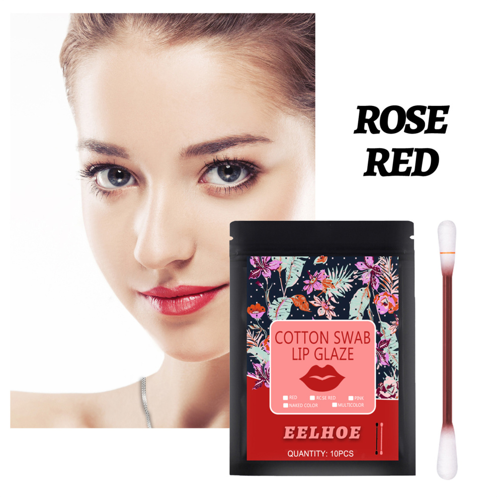 Cotton Swab Lip Glaze NonStick Cup Waterproof Lipsticks Portable Long