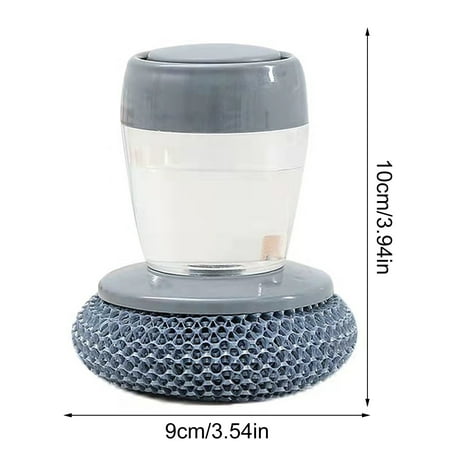 

Kohagoki 2 In 1 Cleaning Brush with Removable Brush Kitchen Holder Soap Dispenser Brush Press Type Sponge Dispenser Dishwashing Brushes
