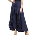 thumbnail image 5 of Asymmetrical Ruffle Hem Wide-Leg Pants,Women's Culottes Tie Ruffle Casual wide leg pants, 5 of 8