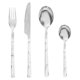 thumbnail image 1 of Cutlery Set With White Marble Pattern - 24 Pieces Silver-Yvan, 1 of 2