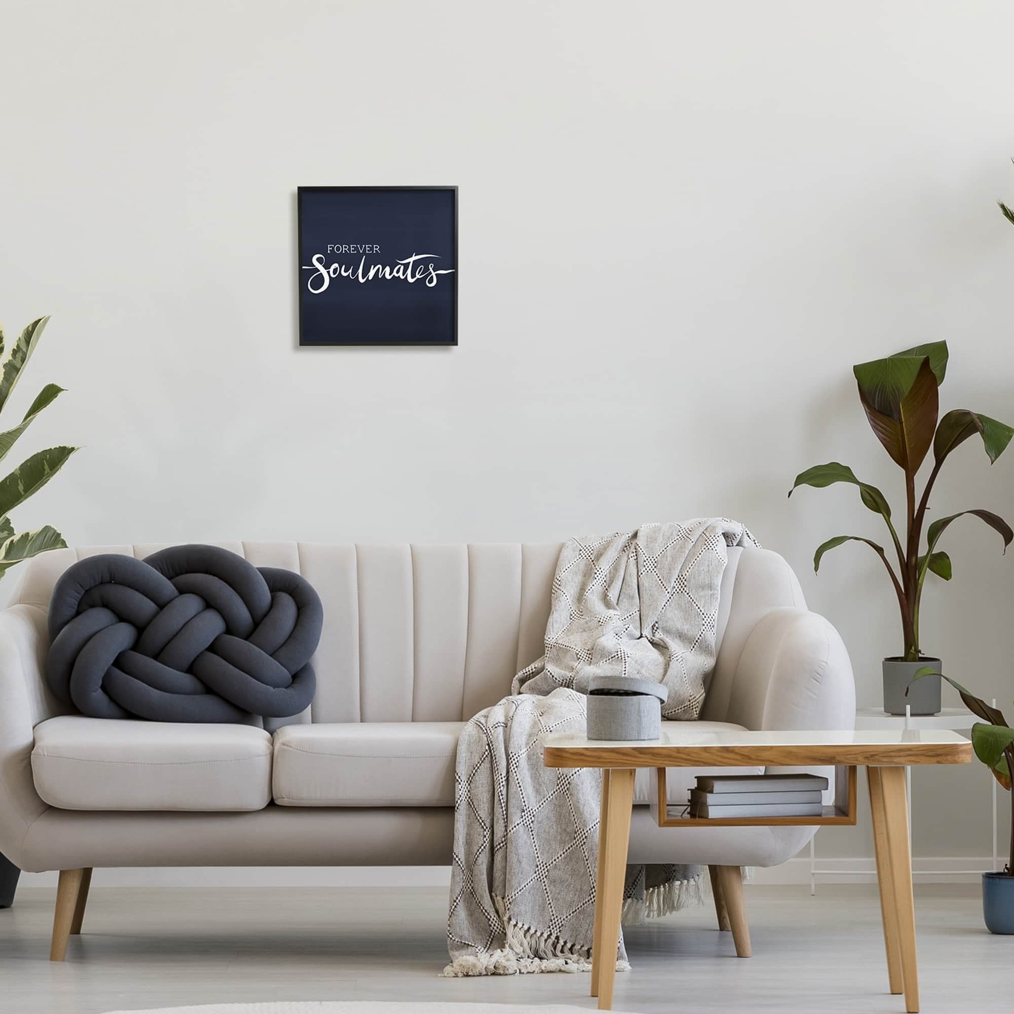 Stupell Industries Forever Soulmates Love Phrase Blue Gradient Background,24 x 24, Design by Jo Taylor