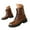 Yellow, variant on Mostsola Round Toe Motorcycle Boots for Women Lace up Buckle Strap Low Heel Riding Combat Boots