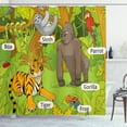 thumbnail image 1 of Ambesonne Science Shower Curtain, Jungle Fauna Zoo, 69"Wx70"L, Multicolor, 1 of 3