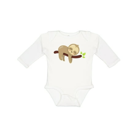 

Inktastic Cute Sloth Baby Sloth Lazy Sloth Sleeping Sloth Gift Baby Boy or Baby Girl Long Sleeve Bodysuit