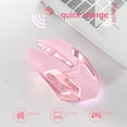 thumbnail image 3 of 2.4G Wireless Pink Mechanical Mouse Type-C Rechargeable Optical Ergonomic RGB Luminous Gaming Computer USB Mice For Laptop PC, 3 of 7