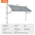 thumbnail image 6 of VEVOR 138x47" Patio Awning Retractable Awning Sunshade Shelter with Crank Handle, 6 of 10