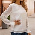 thumbnail image 3 of Top De Manga Larga Para Mujer, Elegante Camisa De Gasa Suelta De Color Sólido Amigable Con La Piel Para Ir De Compras Para El Trabajo Para El Hogar ANGGREK Otros, 3 of 6