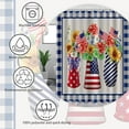 thumbnail image 6 of Independence Day Shower Curtain 4th of July American Flag Shower Curtains for Bathroom Red Stars Blue Buffalo Plaid Patriot Sunflower Waterproof Fabric Bath Curtain with 12 Hooks 72"x72", 6 of 6