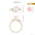 thumbnail image 5 of ANGARA Freshwater Cultured Pearl Bypass Ring with Diamond Trio in 14K Yellow Gold for Women | June Birthstone, Birthday, Anniversary, Jewelry Gift for Women | Pearl Ring, 5 of 9