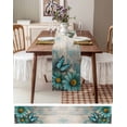 thumbnail image 6 of Table Runner Dresser Scarf 13 x 36 Inch Blue Daisy Spring Flowers Butterfly Wood Grain Table Runners Non-Slip Heat Kitchen Dining Table Decor for Indoor Outdoor Home Party Decoration, 6 of 7
