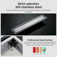 thumbnail image 4 of Linear Shower Drain 31.5 Inch with Hair Strainer 3in Outlet and 2-in-1 Tile Insert Cover Smell Proof Brushed 304 Stainless Steel Bathroom Floor Drain Quick Drainage Rectangular Shower Drain, 4 of 9