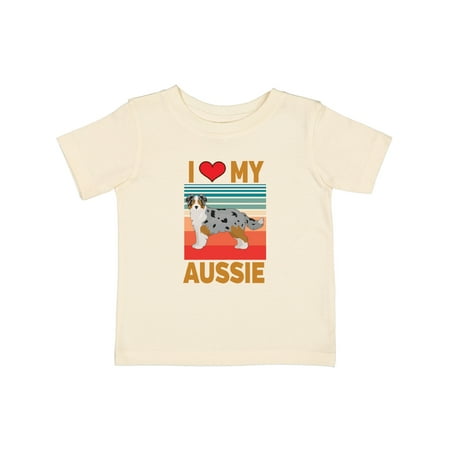 

Inktastic Toy Aussie I Love My Australian Shepherd Gift Baby Boy or Baby Girl T-Shirt