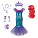 thumbnail image 1 of Ropa de niña de Disney princesa Sirenita Ariel vestido de verano niños Cosplay disfraz niños carnaval cumpleaños fiesta Dress9-10T 150CM Gao Jinjia LED, 1 of 2