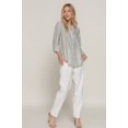 thumbnail image 2 of Long Slv Split Round Neck Stripe Woven Shirt, 2 of 5
