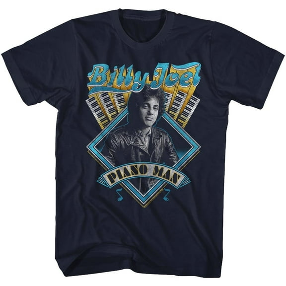 Billy Joel Piano Man Men's T Shirt (Navy, AdultXL)