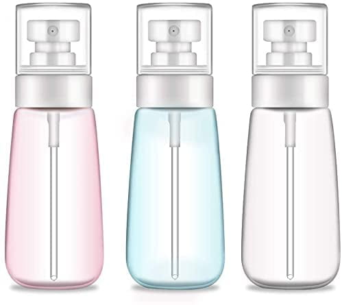 3Pcs 100ml/3oz Fine Mist Hairspray Bottle for Essential Oils, Empty Airless Makeup Face Spray Bottle Clear Refillable Travel Containers for Cosmetic Skincare Perfume
