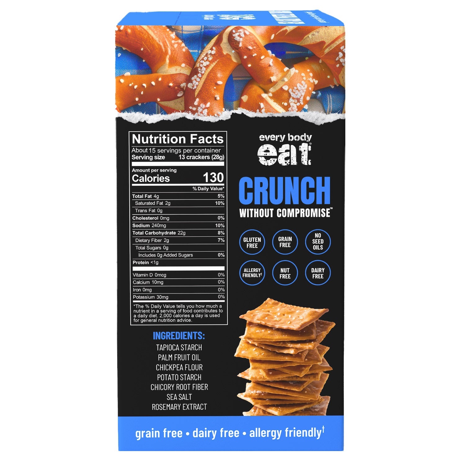 Every Body Eat Sea Salt Pretzel Thins, 15 Ounce