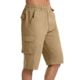 thumbnail image 4 of Viikei Men's Adjustable Waist Shorts-Perfect Fit,Men's Summer Casual Fashion Solid Color Fashionable Pocket Elastic Waist Comfortable Shorts Work Pants Khaki XXXXXL, 4 of 4