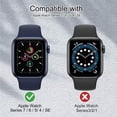 thumbnail image 3 of 2 Pack Hard PC Case Compatible with Apple Watch Series 8 7 45mm Women Men, Overall PC Case Slim Tempered Glass Screen Protector Protective Cover for Apple iWatch 45mm Rose Gold, 3 of 5