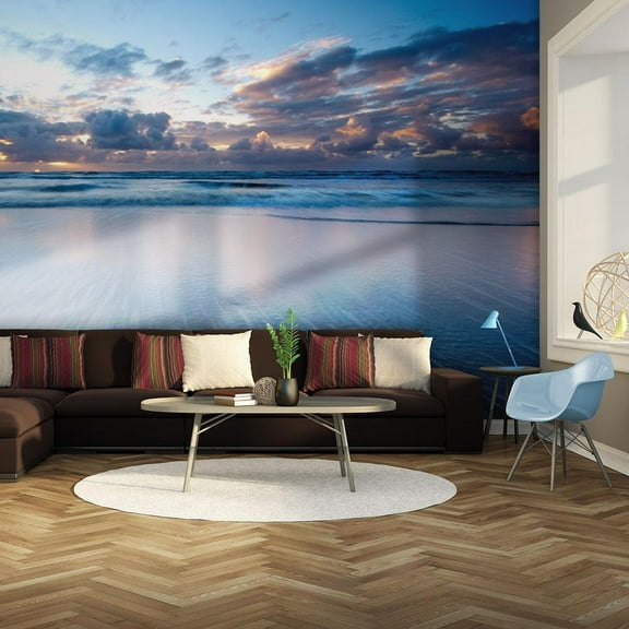 Tiptophomedecor Landscape Wallpaper Wall Mural - Blue, Blue Ocean