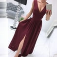 thumbnail image 1 of Fankiway Robe Décontractée Mode Femme Angleterre Ample Sans Manches Col en V Longueur au Sol Robes de Plage Grande Taille, 1 of 8