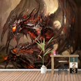 thumbnail image 3 of IDEA4WALL 4pcs Dark Evil Dragon Peel and Stick Wallpaper Removable Wall Murals Large Wall Stickers for Home Decoration, 66"x24", 3 of 5