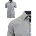 thumbnail image 2 of Mens Short Sleeve Casual Dress Shirts Slim Fit Button Down Micro-Pinstripe, 2 of 6