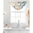 thumbnail image 4 of Watercolor Flowers Beige Waterfall Valances for Windows, Spring Summer Retro Botanical Kitchen Sheer Valance Curtains, Rod Pocket Elegant Swag Valances for Living Room Bedroom, 47.2"x38.5", 3 Panel, 4 of 8