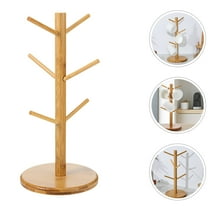FELTECHELECTR Mug Tree Stand 1Set Bamboo for Coffee Bar Drying Cups and Space-saving Storage