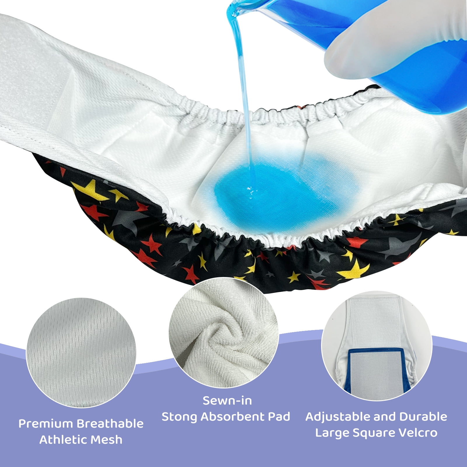 BLIWINPT Dog Belly Bands for Male Dogs Premium Washable Doggy Diapers Washable Dogs Belly Bands with Cute Patterns 5packs (XXL, 21” - 27” Waist)