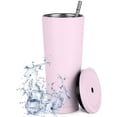 thumbnail image 1 of Vaso con pajita Vhermosa 750ML acero inoxidable color Rosa, 1 of 7
