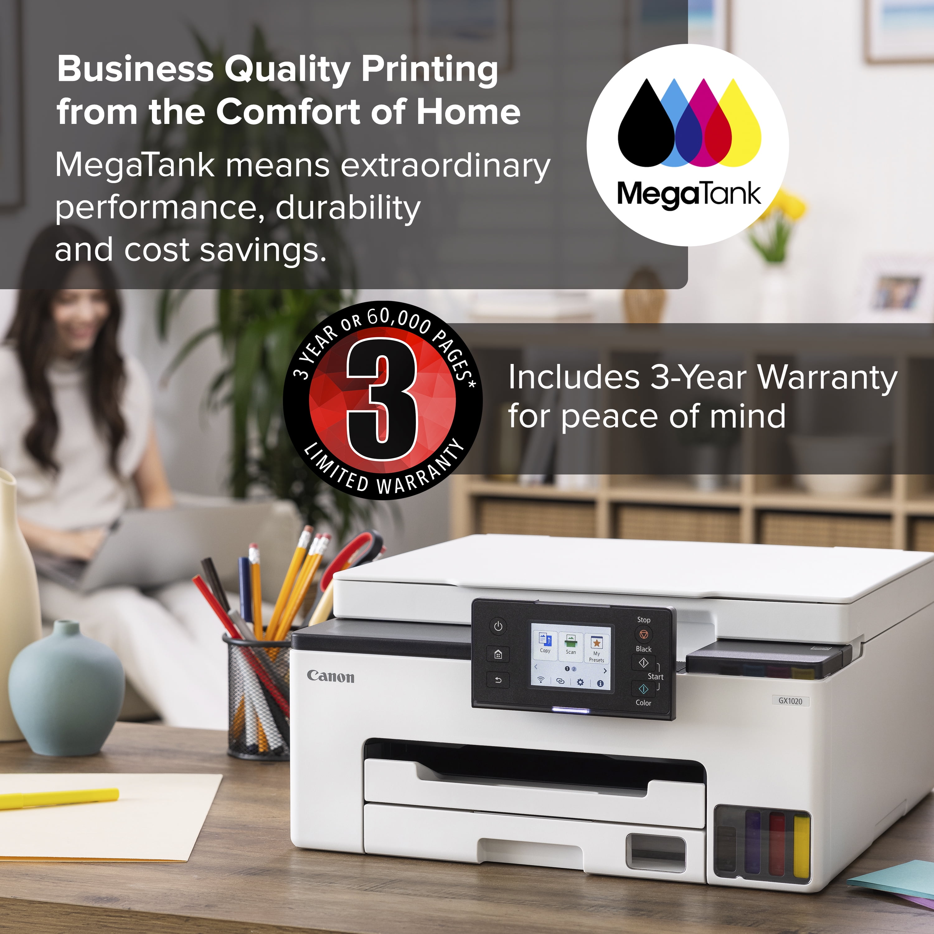 MAXIFY GX1020 Wireless MegaTank Home and Office All-in-One Printer