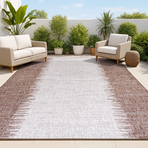 JONATHAN Y SANTA MONICA 8 x 10 Area Rug, Tavira Strie - Brown/Beige, SMB113B-8