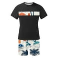 thumbnail image 4 of GERsome Mens 2 Piece Workout Sets Summer Hawaiian Loungewear Crew Neck Short Sleeve Tops and Shorts Tracksuits S-4XL, 4 of 5