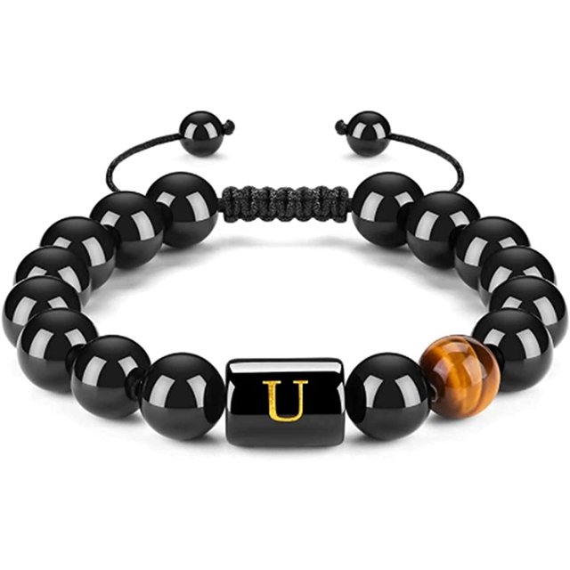 Tobillera de piedra negra, pulsera de cuentas de piedra negra, tobillera de piedras preciosas de piedra natural Wmkox8yii fajkfhkj1042