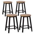 thumbnail image 1 of Set of 4 17.5-Inch Rustic Round Solid Wood Counter-Height Bar Stool with Footrest and Durable Steel Frame, Perfect for Dining Room, Kitchen Island and Home Bar - Ideal for Indoor and Outdoor Parties, 1 of 1