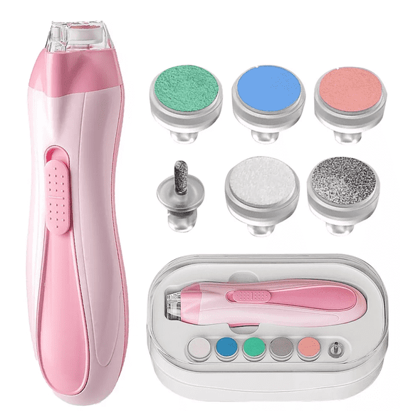 "6 En 1 Lima Electrica Pedicure Manicura Todo Para Uñas Bebés Rosa "
